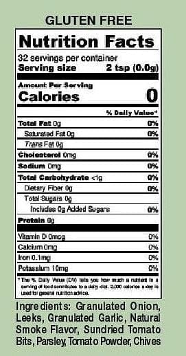 Nutrition Facts for BLT Dip Mix