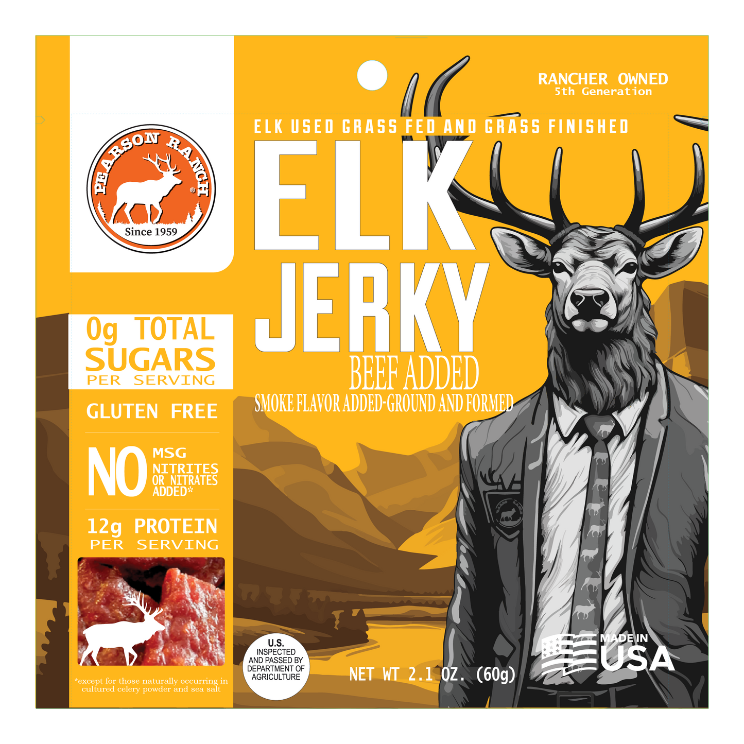 Elk Jerky - 2.1oz Resealable Bag