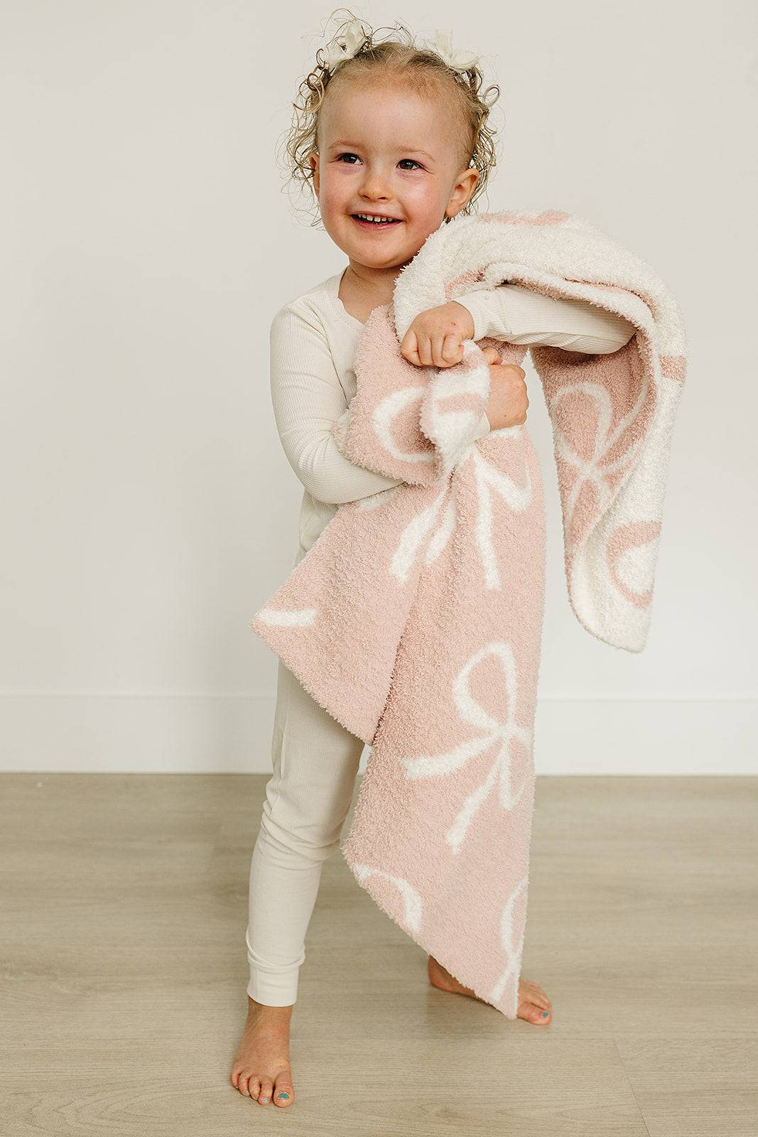 Pink Bow Plush Blanket