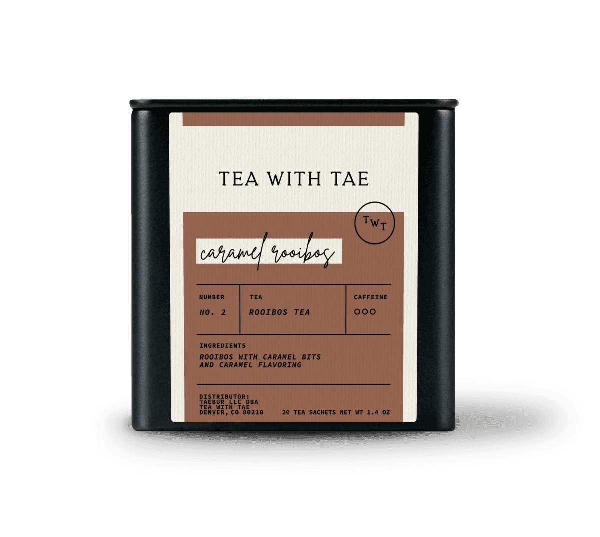 Caramel Rooibos Tea Tin Gift (20 tea sachets)