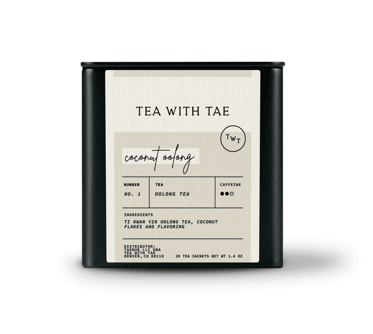 Coconut Oolong Tea Tin Gift (20 tea sachets)