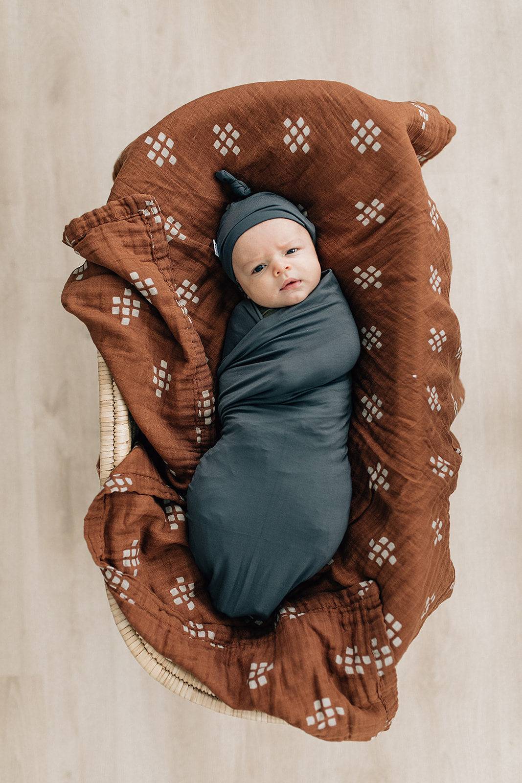 Charcoal Bamboo Hat OR Head Wrap Set