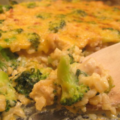 Brocolli Chicken Cheddar Casserole