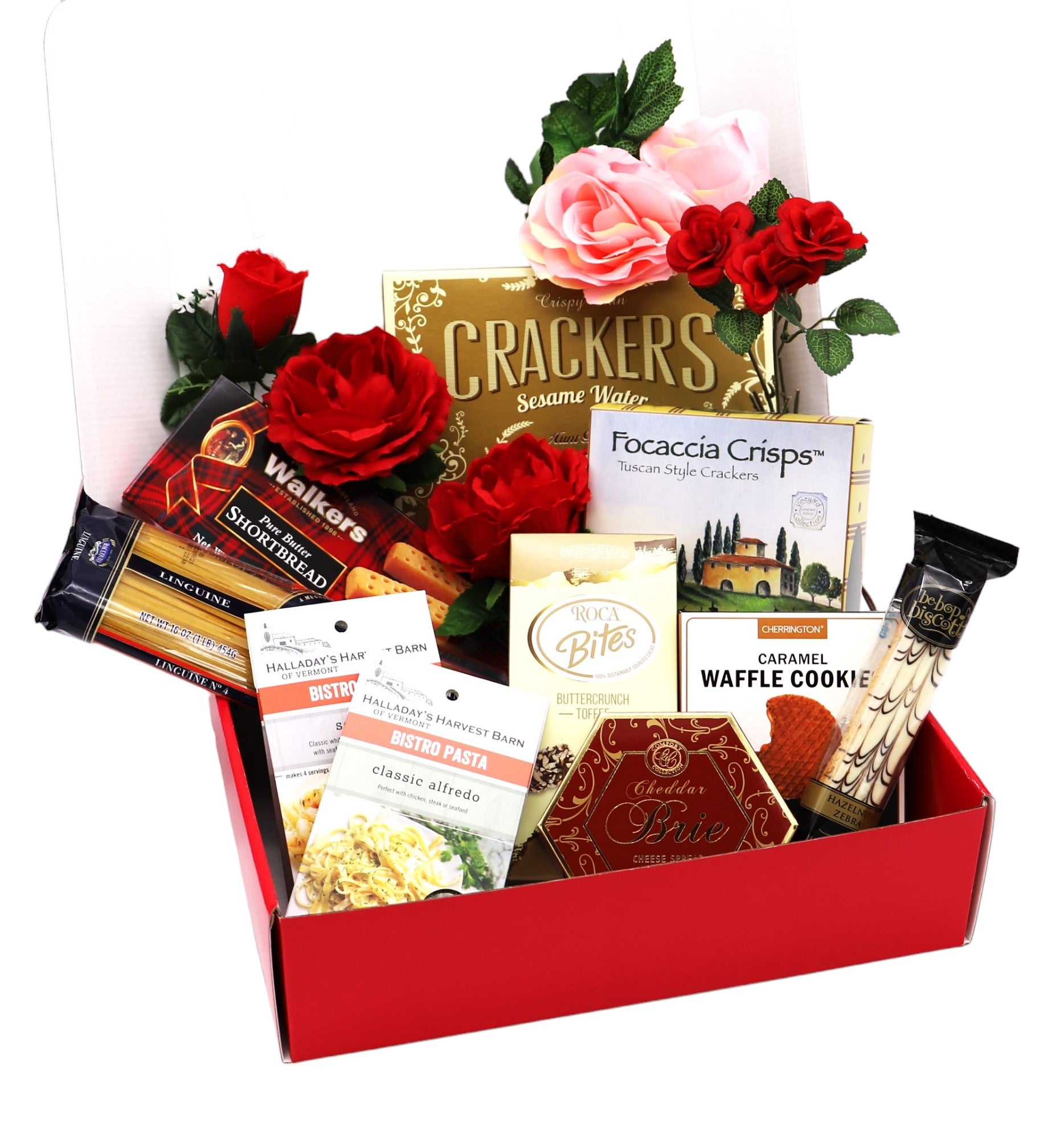 Romantic Date Night Gift Box featuring gourmet foods and sweet treats, ideal for special occasions or nationwide delivery.