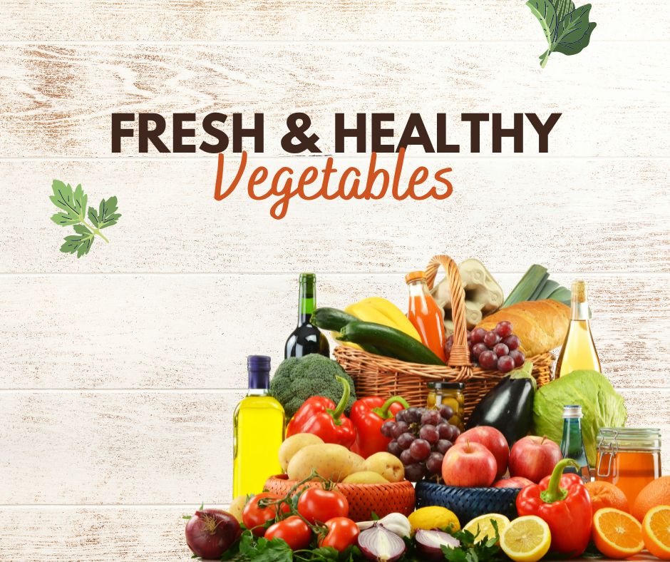 Fresh and healthy vegetables in a basket on a table
