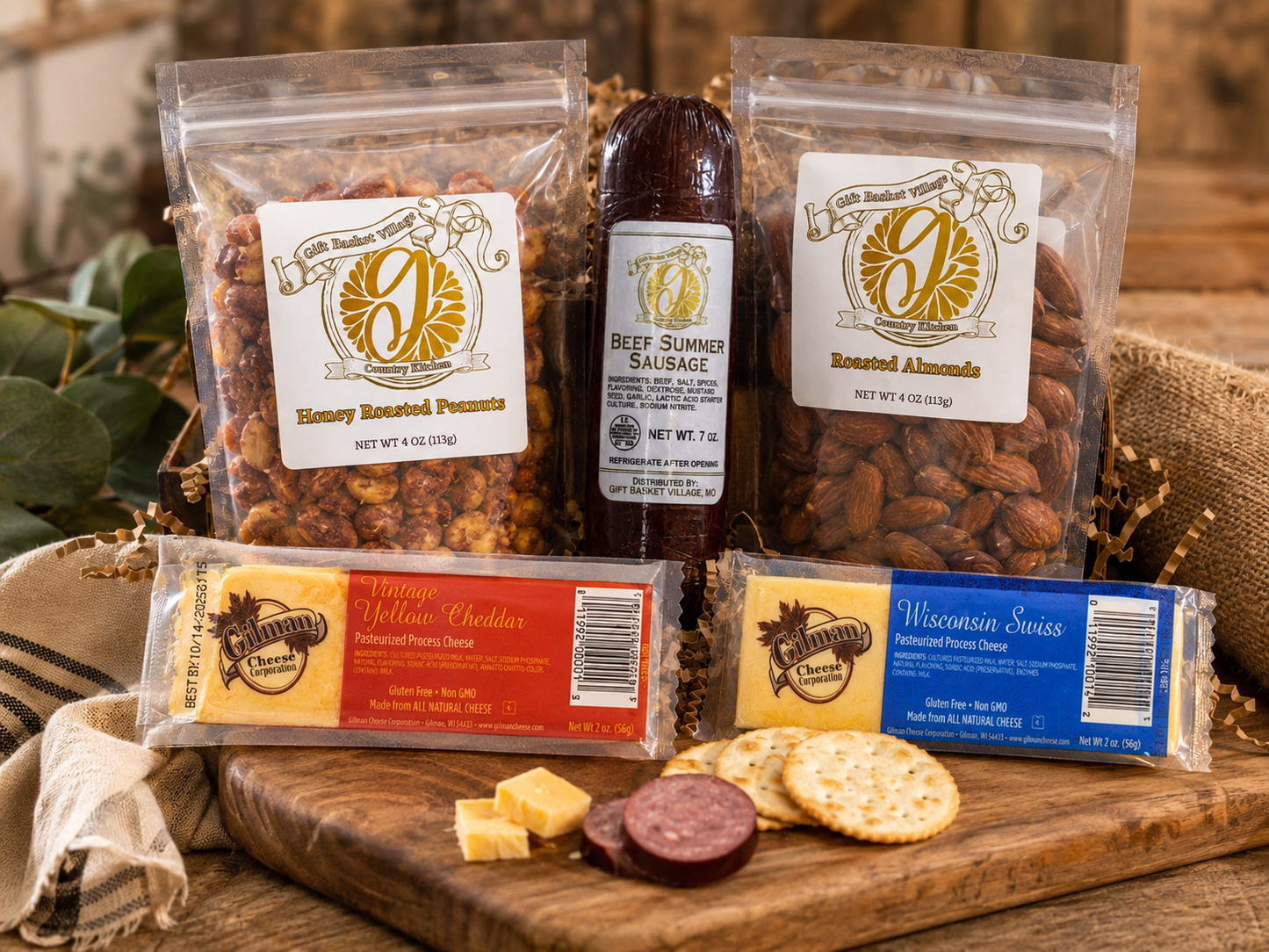 Savory Snack Sampler Gift Basket – Gourmet Meat, Cheese & Nuts Gift Set