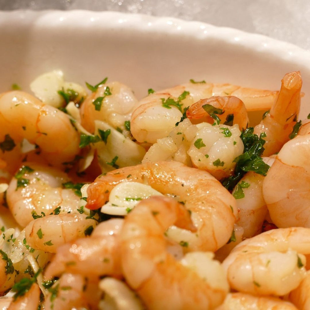 shrimp scampi in a bowl