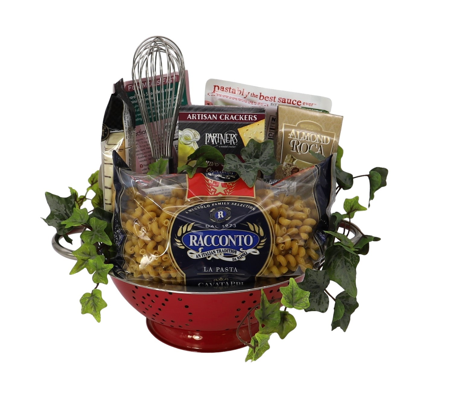 Thoughtfully curated Italian Gourmet Classic gift set in a reusable colander for authentic Italian cooking