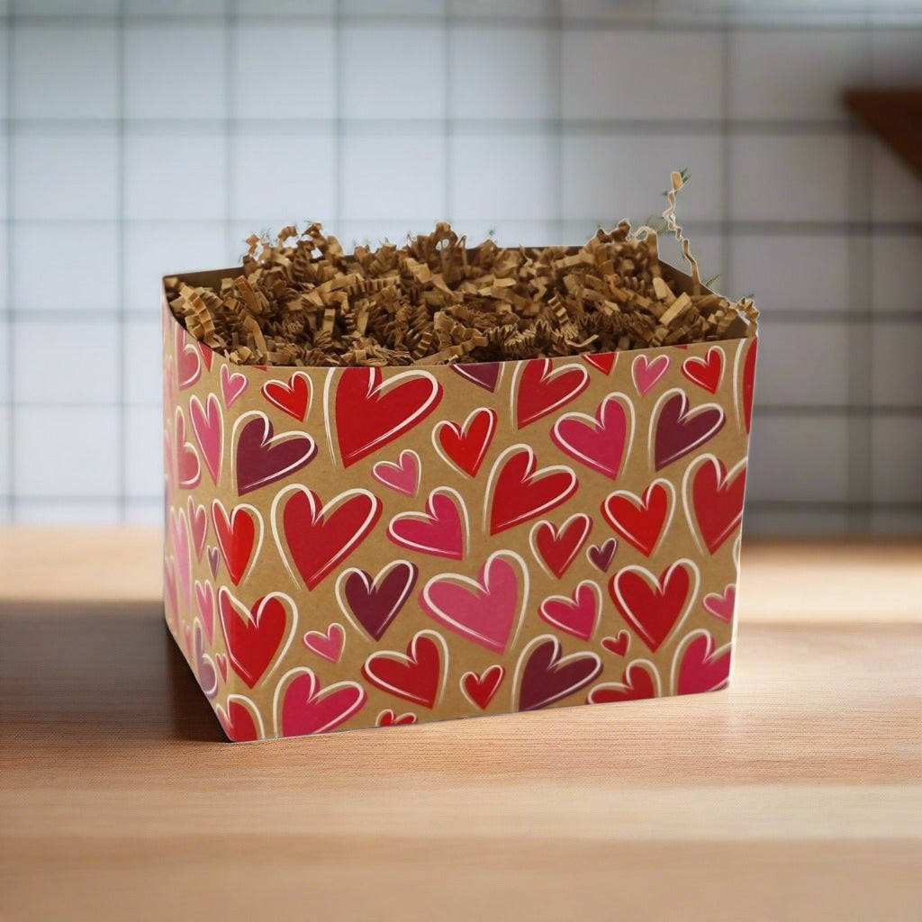 Empty I Heart You Gift Box ready for assembly and nationwide delivery for any special occasion.